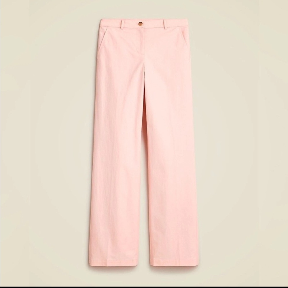 Chic J.Crew Pink Wide-Leg Pants with Smooth Fabric